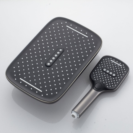 Душевая система встраиваемая Shevanik S4135T, оружейная сталь