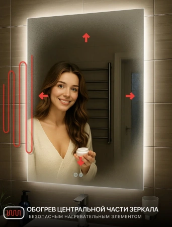 Зеркало EMZE Led Antifog 60x90 (c подсветкой и антизапотеванием)