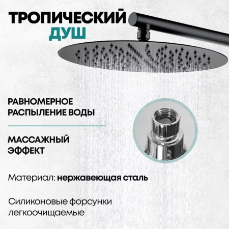 Душевая система скрытого монтажа Grocenberg GB5099BL-1 Черный матовый