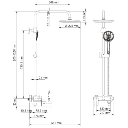 Душевой комплект для набора WasserKRAFT Mindel BK18501WM