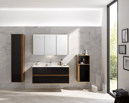 Тумба с раковиной VitrA Metropole 100 58183 сливовое дерево/черный