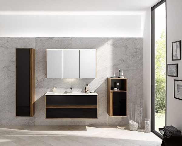 Тумба с раковиной VitrA Metropole 100 58183 сливовое дерево/черный
