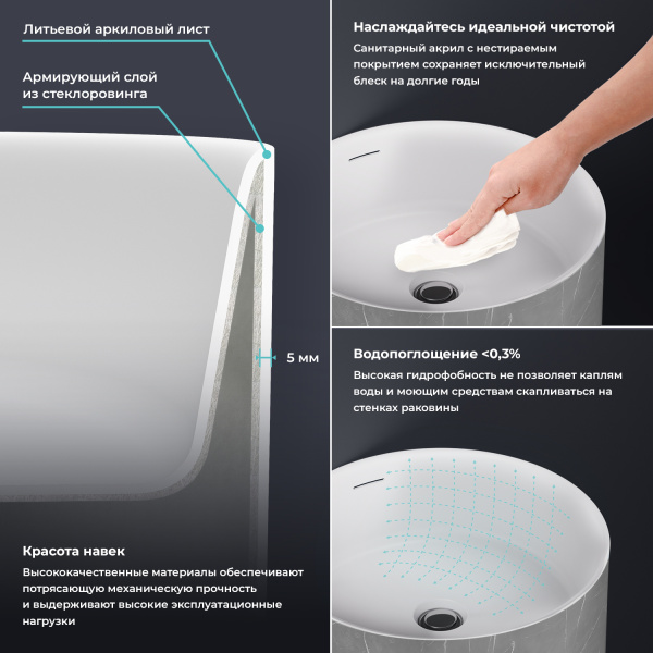 Напольная раковина для ванной Wellsee Chalice Perfection 230618000