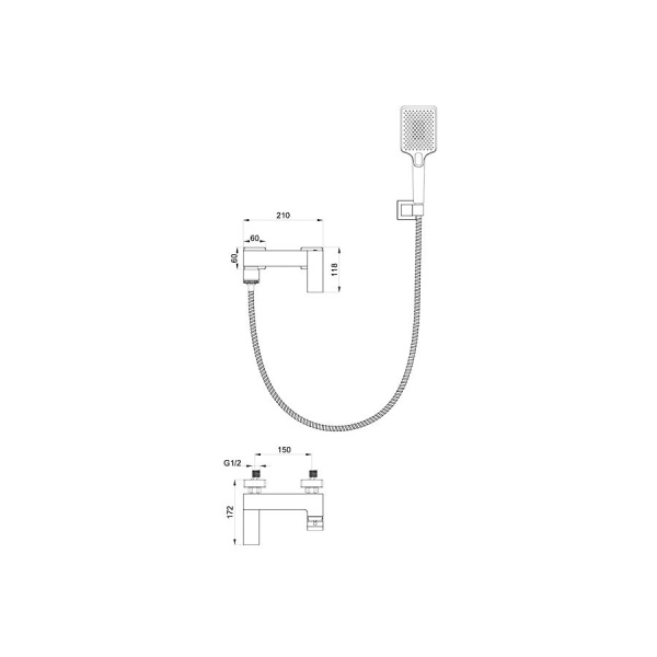 Смеситель для ванны с душем WONZON & WOGHAND, Хром (WW-88639009-CR)