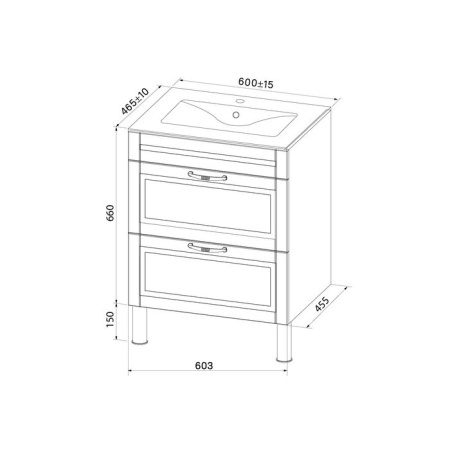 Тумба с умывальником IDDIS Oxford 60 см OXF60W0i95K