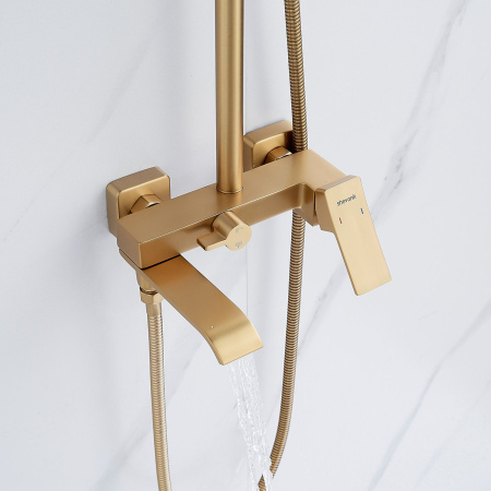 Душевая система Shevanik S4036G, золотой сатин