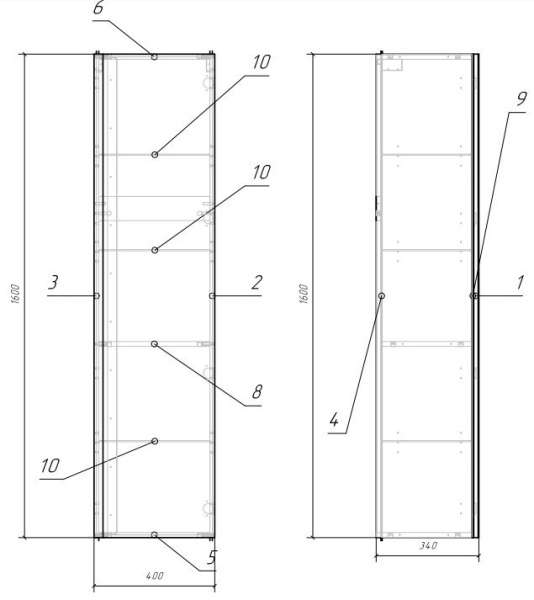 Пенал подвесной Cersanit MODUO 40 универсальный белый, SB-SL-MOD/Wh
