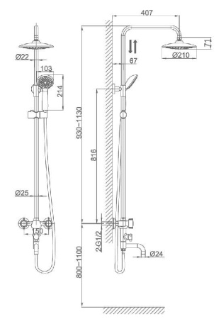 Душевая система D&K Hessen.Torhall DA1414741B09