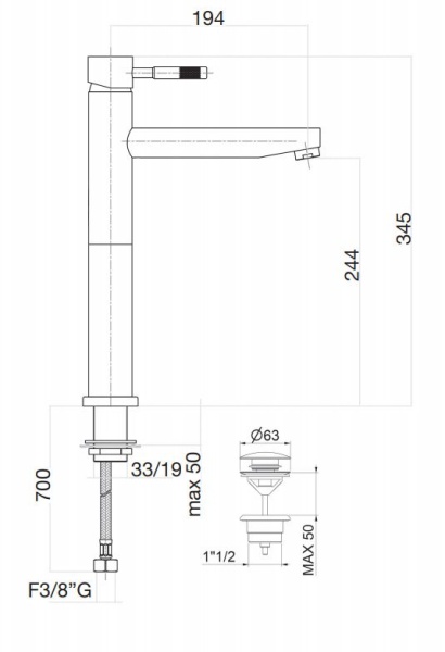 Смеситель для раковины Fiore Xenon 44CR5291