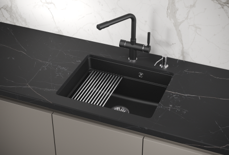 Мойка для кухни Granula Kitchen Space 5501U шварц, 55х45 см, прямоугольная