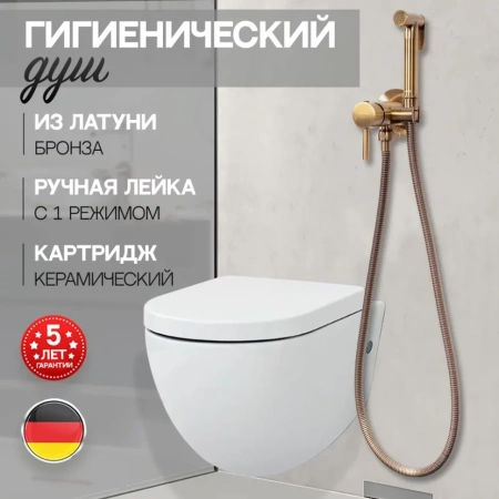 Смеситель встраиваемый с гигиеническим душем Hansberge H3099 Бронза