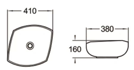 Раковина керамическая (накладная)  SantiLine SL-1026