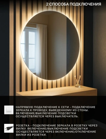 Зеркало EMZE Led SW D80 (c подсветкой)