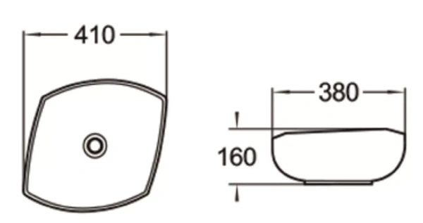 Раковина керамическая (накладная)  SantiLine SL-1026