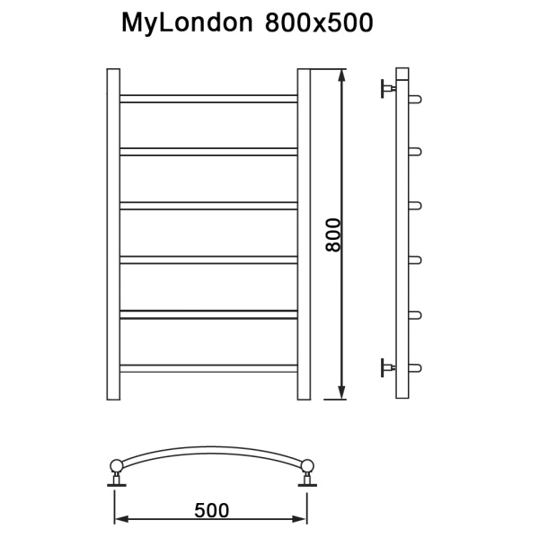 Полотенцесушитель MYFREA My London 80/50