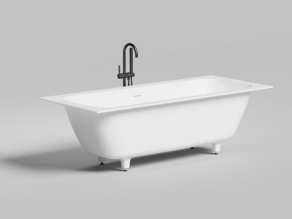 Ванна встраиваемая Salini ORLANDA AXIS KIT 190x80, S-Stone, матовый белый 103321M