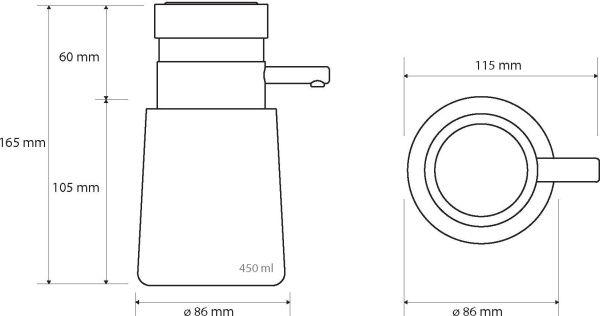 Дозатор для жидкого мыла Bemeta Hotel 107109240 450 мл