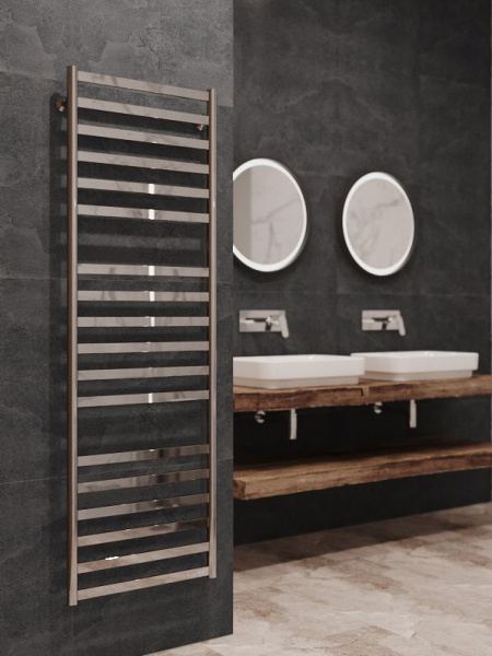 Полотенцесушитель водяной Stinox Maxima Luxe 500x1600, нижнее подключение, хром, 1" НР (наружная резьба), 18 перекладин