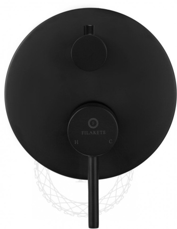 Душевая система скрытого монтажа FILARETE Roun FL1022 (Черный матовый)