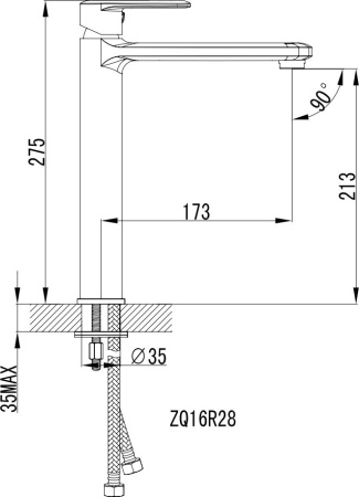 Смеситель для раковины STWORKI Хадстен S17020BK матовый черный