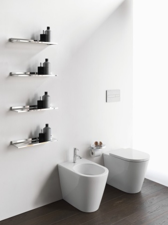Биде Kartell by laufen 37х43 см, скрытая фиксация, напольное, без крышки 8.3233.1.000.302.1