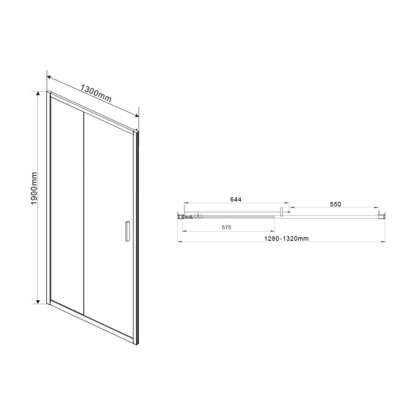Душевая дверь Vincea Garda VDS-1G130CLB, 1300, черный, стекло прозрачное