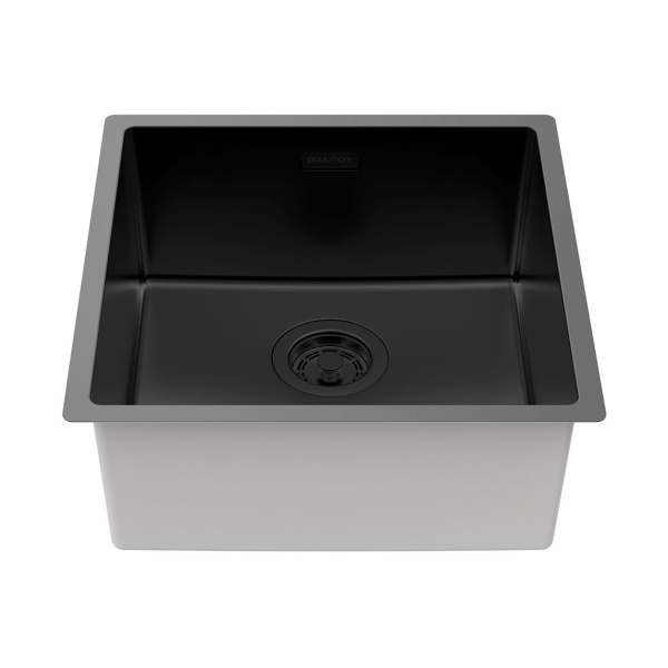 Мойка LASSAN 44 UNI, нерж. сталь, LA44-MBN, матовый черный NANO-PVD, 440х440мм, Paulmark