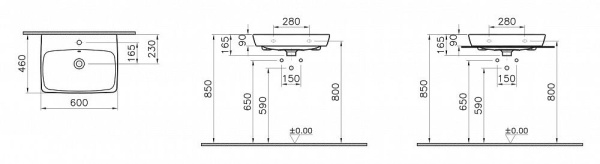 Раковина VitrA Metropole 5662B003-0001 60 см