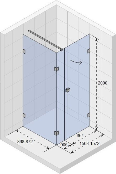 Душевой уголок Riho SZ Scandic NXT X204 160х90 R GX08062C2
