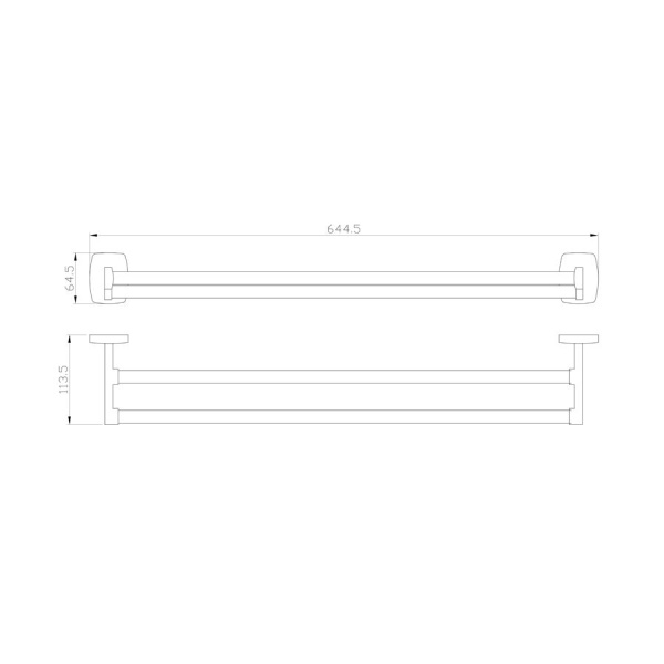 Полотенцедержатель двойной WONZON & WOGHAND, Хром (WW-1001)