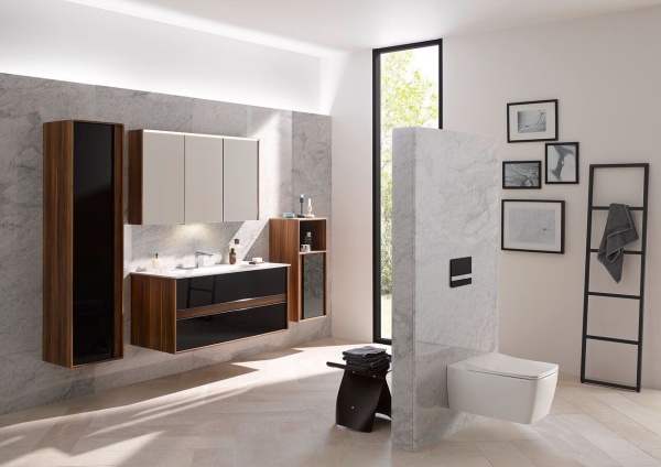 Тумба с раковиной VitrA Metropole 80 58181 сливовое дерево/черный