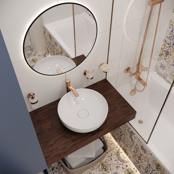 Стеклянная мыльница с латунным настенным держателем Wellsee Finishing Touch 182504000 (цвет мыльницы матовый, цвет держателя розовое золото). Для применения в ванной комнате и кухне