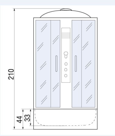 Душевая кабина River DESNA XL 120/90/44 MT R, 120x90x230