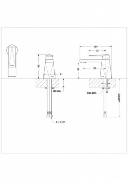 Смеситель для раковины Bravat Iceberg F176110C, хром
