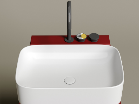Умывальник чаша накладная прямоугольная (цвет Белый Матовый) Элемент (Element) 605x380x150мм