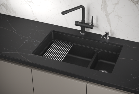 Мойка для кухни Granula Kitchen Space 7304U черный, 73х45,5 см, прямоугольная