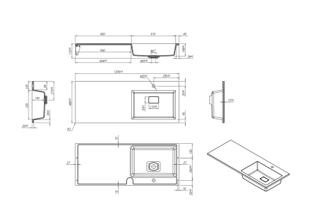 Умывальник RoxenBath Faber 120R gray 30010120R-DG