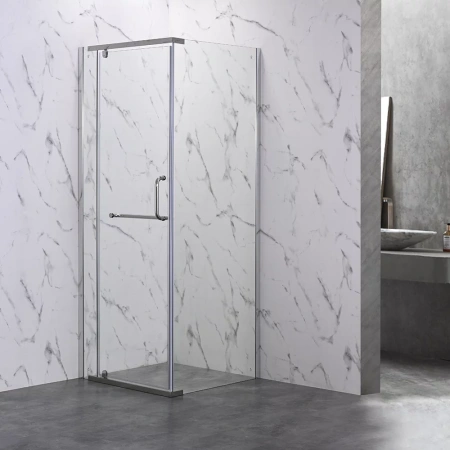 Душевой угол Veconi Rovigo RV-18, 800x800x2000, хром, стекло прозрачное
