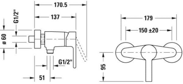 Смеситель для душа Duravit В.2 B24230000010