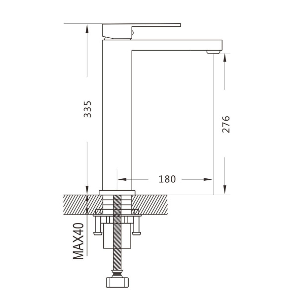 Смеситель для раковины высокий Shevanik S7011L, сатин