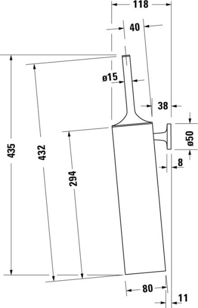 Ершик для унитаза Duravit Starck T 0099464600 подвесной, черный матовый