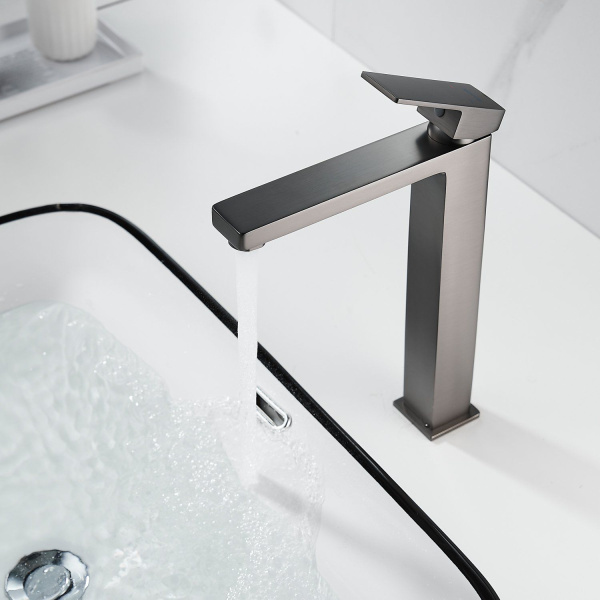 Смеситель для раковины Shevanik S9611T, оружейная сталь