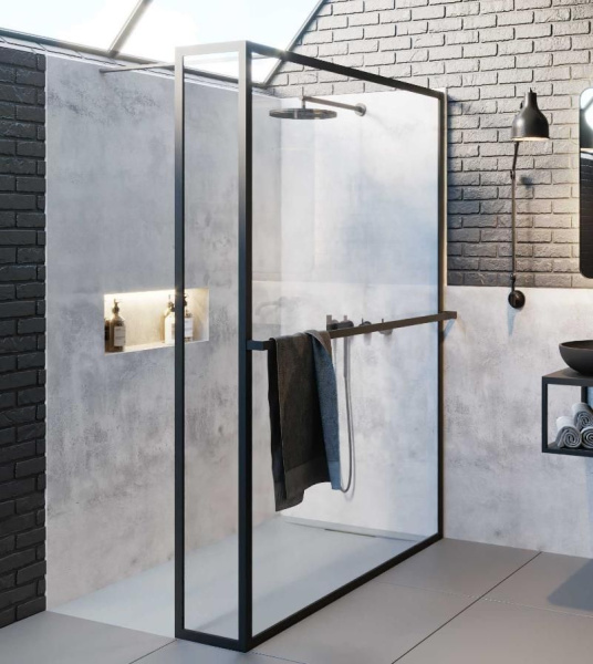 Душевая перегородка Riho Lucid GD402 90 GD409B030 черный матовый