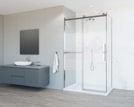 Душевой уголок Комо Софт (Como Soft) VSR-1CS1011CL, 1100*1000, хром, стекло прозрачное