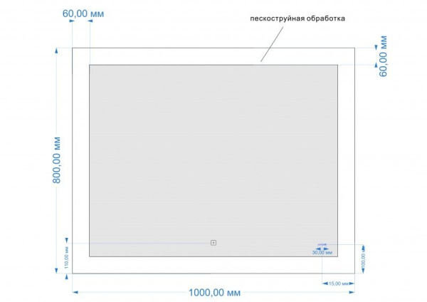 Зеркало Cersanit LED 030 design 100x80 с подсветкой с антизапотеванием прямоугольное Ecom, KN-LU-LED030*100-d-Os