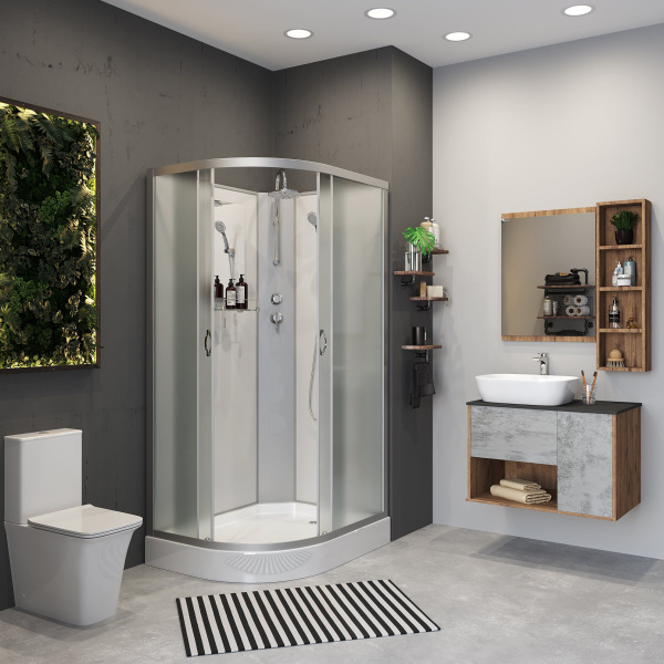 Душевая кабина Niagara Classic NG-3312-14RBKT 120х80х210-240, низкий поддон 13 см, стекло матовое