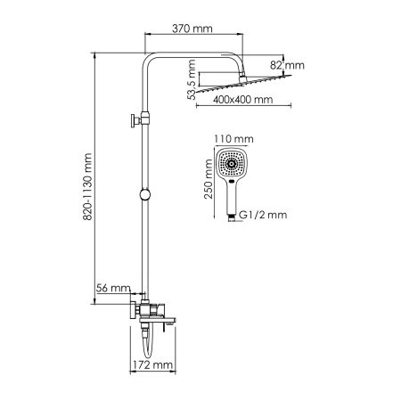 A177.119.065.087.CH Душевой комплект WasserKRAFT со смесителем