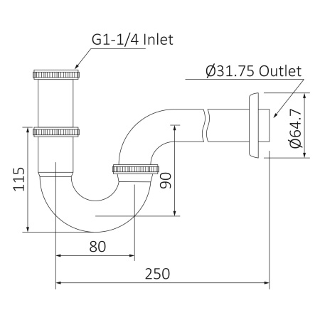 Сифон для раковины Timo 961/16L белый матовый
