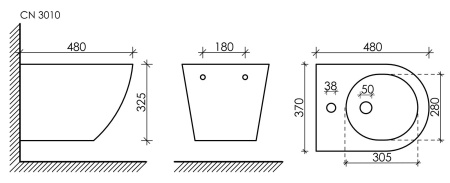 Подвесное биде Ceramicanova Forma, белый, CN3010