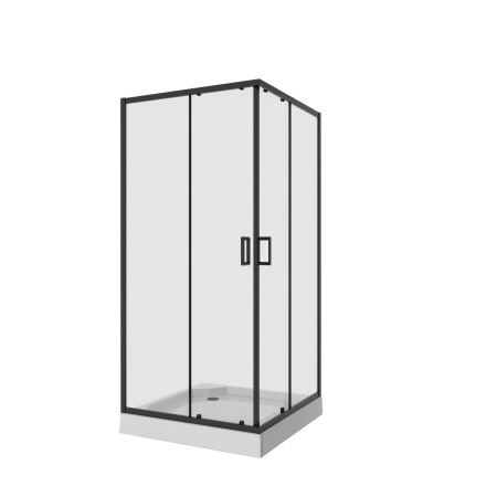 Душевое  ограждение Niagara Nova NG-6888-08 BLACK (80*80*195) квадрат, двери раздвижные